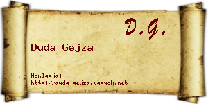 Duda Gejza névjegykártya